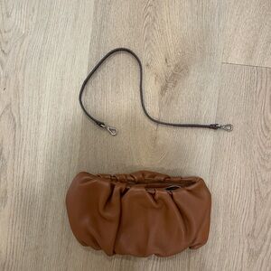 STAUD Bean Tan Leather Clutch